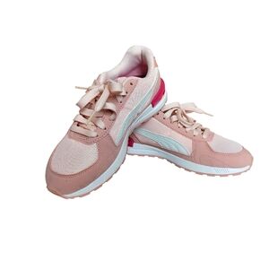 Puma Pink and White Sneakers Sporty Lifestyle Design Size 5 NWOT